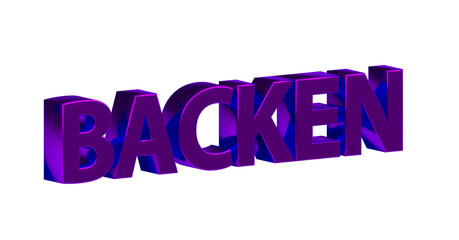 Fototapeta premium Backen - violette plakative 3D-Schrift, Kuchen, Gebäck, Schrift, Weihnachten, Plätzchen, Rendering, gerendert, Freisteller