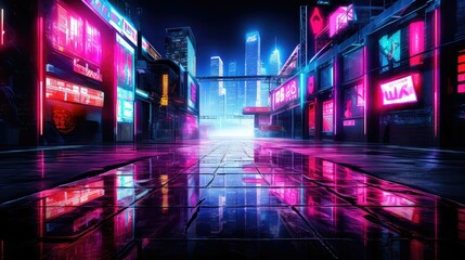city neon urban background illustration lights vibrant, nightlife street, modern electric city neon urban background