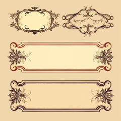 Set of vintage frames vector illustration