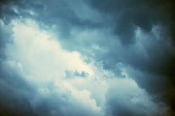 Dark clouds in the sky before a thunderstorm.