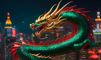 Fototapeta premium Imperial Guardian - celebrating the Spirit of Chinese New Year