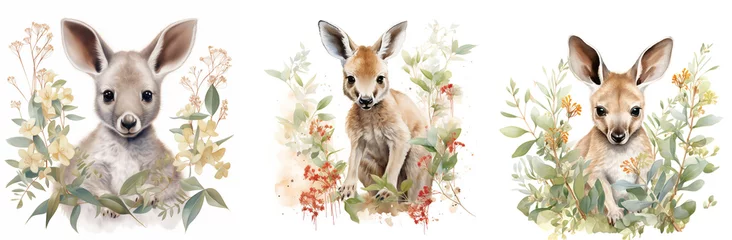 Fotobehang Enchanting nursery composition of a baby kangaroo © Graphicgrow