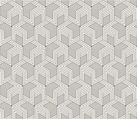 Vector seamless pattern. Repeating geometric elements. Stylish monochrome background design.