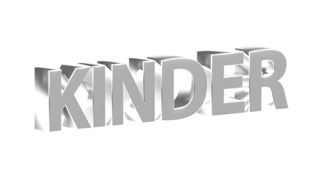 Kinder - silberne plakative 3D-Schrift, Jungen, Mädchen, Generation, Kindheit, Erziehung, Kleinkinder, Babys, Spielen, Schule, Bildung, Freisteller, Rendering
