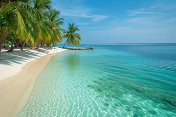 Fototapeta na wymiar Exotic Beach Destinations with Crystal Clear Water