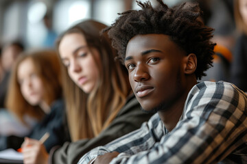 Obraz premium Group of Students Studying Together in class