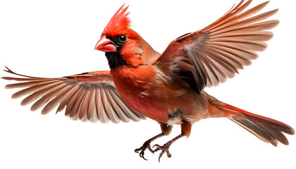northern cardinal bird isolated in flight png. red winged blackbird png. red bird in flight png. winter bird flying