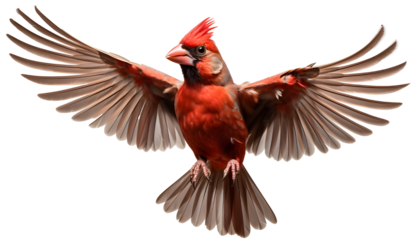 northern cardinal bird isolated in flight png. red winged blackbird png. red bird in flight png. winter bird flying
