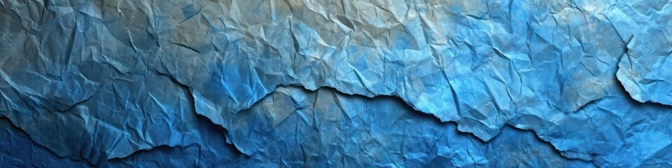 Obraz premium Blue old torn crumpled paper, abstract background. Generative AI