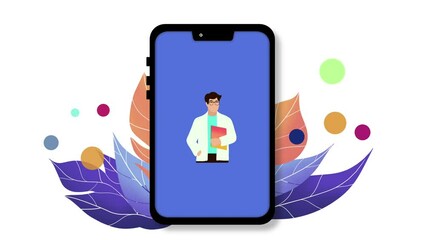 doctor in Telemedicine, video conference, consult a doctor online, Virtual internet patient digital remote health care service, Online doctor support, smartphone, mental health and therapy