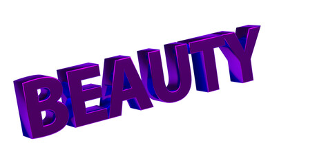 Beauty violette plakative 3D-Schrift, Schönheit, Hautpflege, Make-up, Kosmetik, Wellness, Nageldesign,  Lippenstift, Rouge,  Gesichtspflege, Sonnenschutz, Frisuren, Maniküre, Rendering, Freisteller
