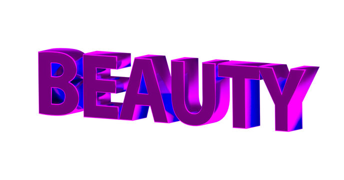 Beauty goldene plakative 3D-Schrift, Sch&ouml;nheit, Hautpflege, Make-up, Kosmetik, Wellness, Nageldesign,  Lippenstift, Rouge,  Gesichtspflege, Sonnenschutz, Frisuren, Manik&uuml;re, Rendering, Freisteller