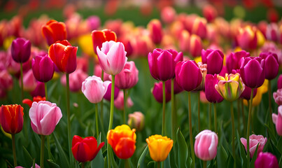 A field of tulips, Generative AI