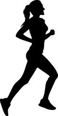 Silhouette of beautiful female athlete running Vector silhouette illustration