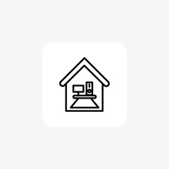 Fototapeta na wymiar Home Office black outline icon outline icon, pixel perfect