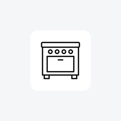 Oven black outline icon outline icon, pixel perfect