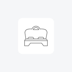 Bed grey thin line icon outline icon, pixel perfect