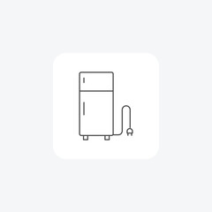 Fridge grey thin line icon outline icon, pixel perfect