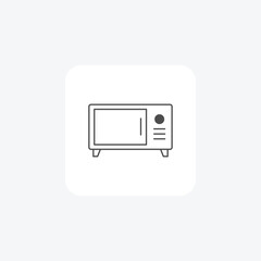 Microwave grey thin line icon outline icon, pixel perfect