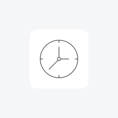 Clock grey thin line icon outline icon, pixel perfect