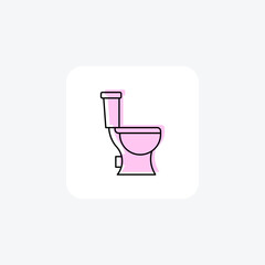 Bathroom color shadow line icon outline icon, pixel perfect