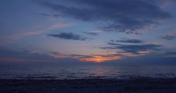 Sunset at the river / Time lapse / Matane