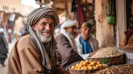Papier Peint photo Maroc Arab man in a street market