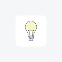 Lamp awesome lineal color icon outline icon, pixel perfect