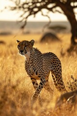 Naklejka premium Cheetah in a nature reserve in Africa