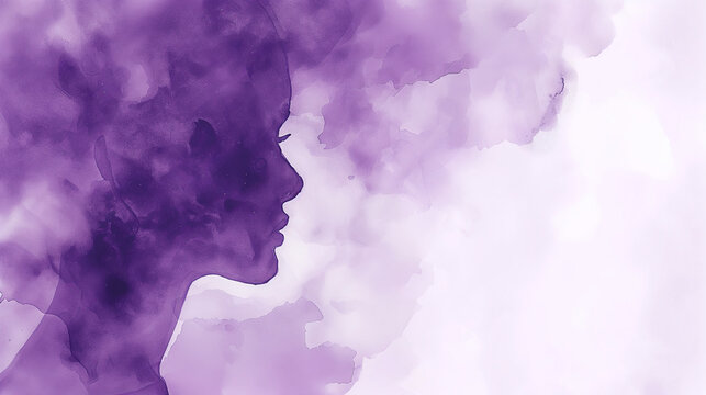 Watercolor woman profile for International Women's Day. Equality and feminism.