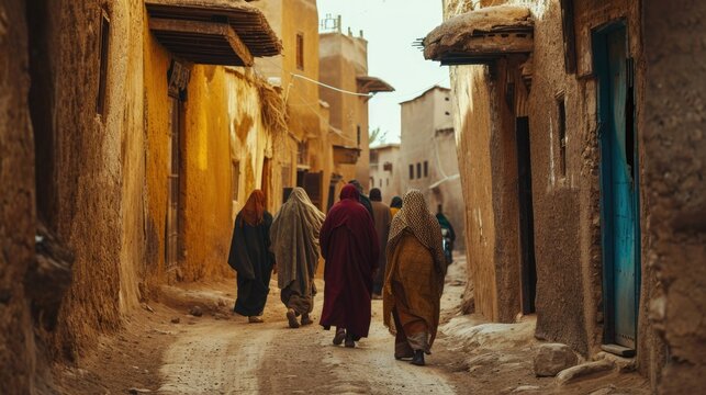 Berber women strolling down the street
