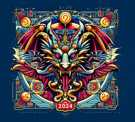 The symbol for 2024 in the Chinese calendar depicts the year of the dragon.