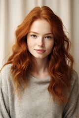 young woman with long red hair