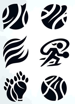 set of logos, icon, vector, ball, set, sport, symbol, football