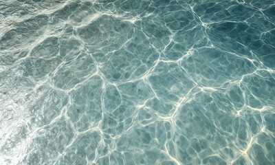 Serene Water Texture, Sunlight Dancing on Calm Sea Surface