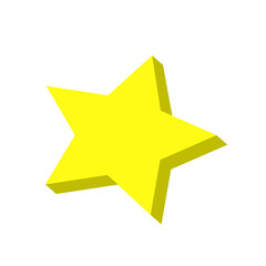 Golden vector star. 3 d illustration icon.