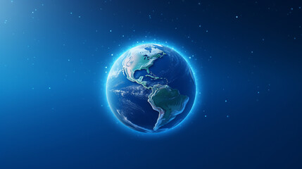 Fototapeta na wymiar Planet Earth on blue background