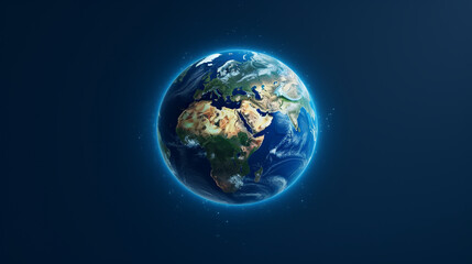 Planet Earth on blue background