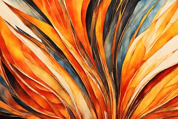 Masterpiece Bursting With Vibrant Vivid Chroma Colors, Gradients of Orange (JPG 300Dpi 10800x7200)