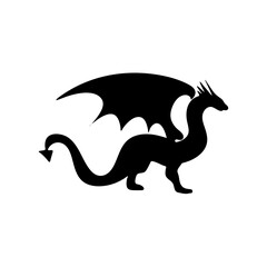 Naklejka premium Dragon Cute Silhouette