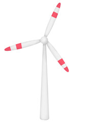 Wind turbine. Hand draw white color.