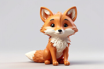 3d cute animal fox render