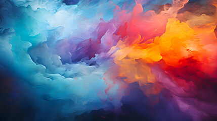 A colourful powder explosion of holi paint on black background