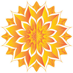  Circular flower mandala pattern for Henna, Mehndi, and Decoration. Decorative ornament in ethnic oriental style. Outline doodle hand draw vector illustration