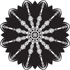  Circular flower mandala pattern for Henna, Mehndi, and Decoration. Decorative ornament in ethnic oriental style. Outline doodle hand draw vector illustration