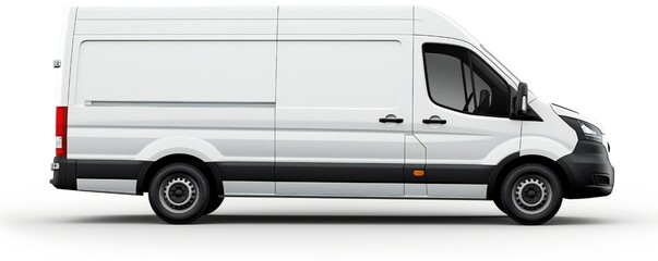White van mockup on white background Generative Ai