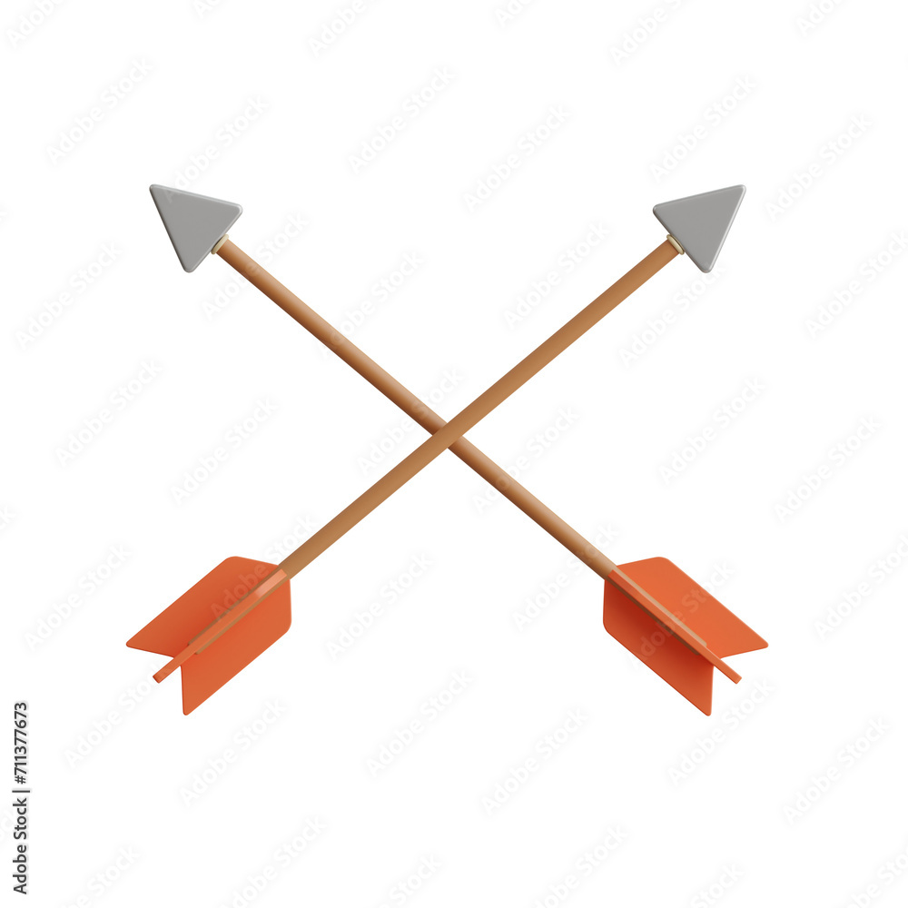 Aufkleber 3d arrows model weaponry of precision and power. 3d illustration, 3d element, 3d rendering. 3d visua