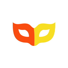 Super hero mask for face character in flat style