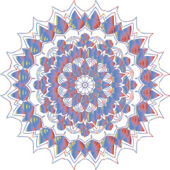  Circular flower mandala pattern for Henna, Mehndi, and Decoration. Decorative ornament in ethnic oriental style. Outline doodle hand draw vector illustration