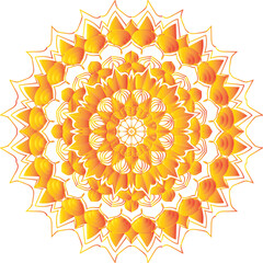  Circular flower mandala pattern for Henna, Mehndi, and Decoration. Decorative ornament in ethnic oriental style. Outline doodle hand draw vector illustration